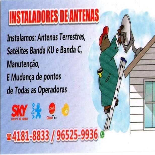 SERVIÇOS: Instalações de Antenas e Sístemas Elétricos.