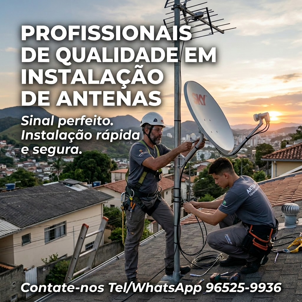 Adicionar texto profissionais de qualidade em instalação de antenas