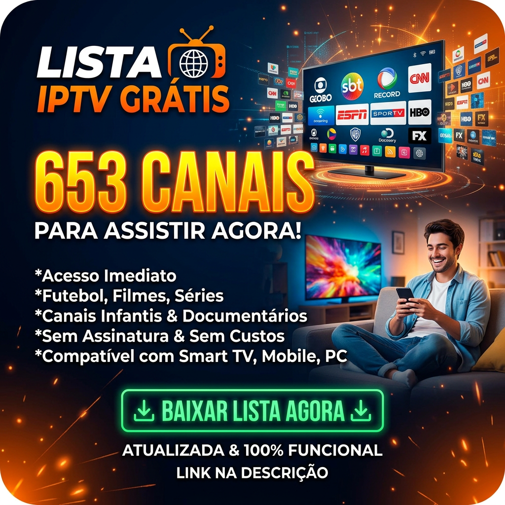 Lista iptv gratis e Legal de Canais vía internete  653 Canais