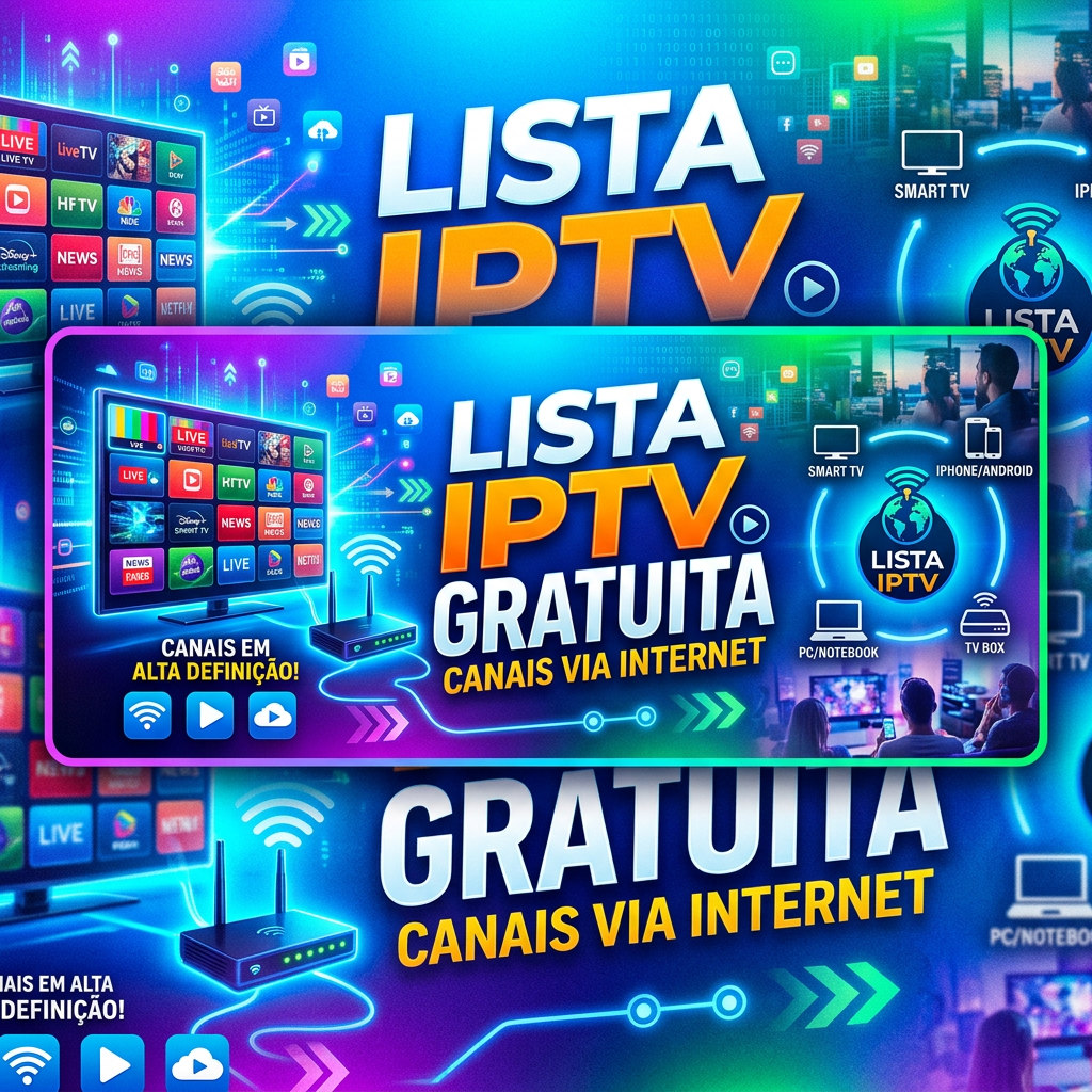 LISTA IPTV GRATUITA – CANAIS VÍA CONEXÃO DE INTERNÉT.