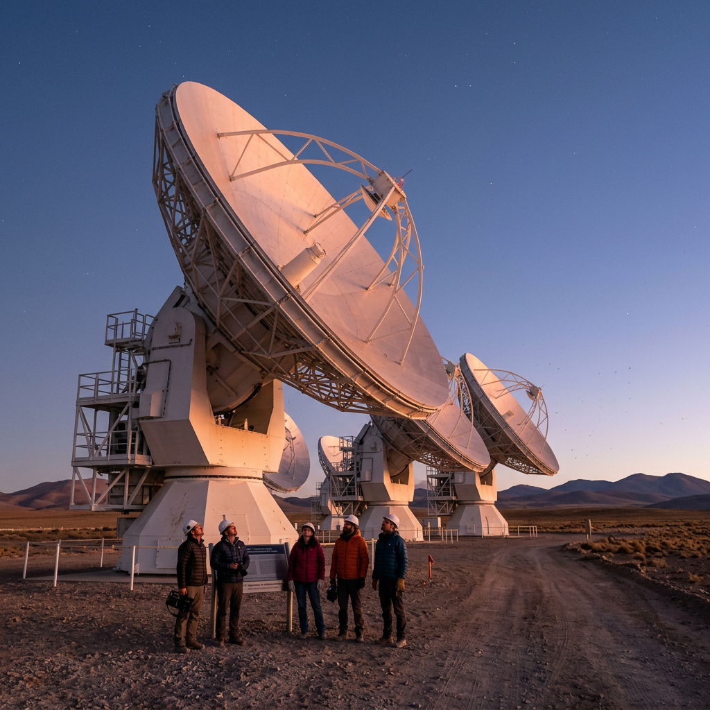 Gigantes da radioastronomia em observatórios